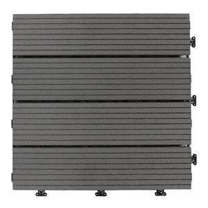 Terrastegel Qlik WPC 4 Latjes 30x30x2,5cm 10st (0,9m²) Antra - afbeelding 2