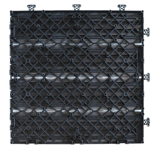 Terrastegel Qlik WPC 4 Latjes 30x30x2,5cm 10st (0,9m²) Antra - afbeelding 3
