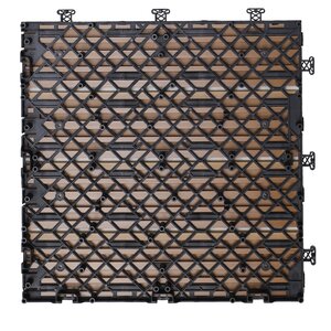 Terrastegel Qlik WPC 4 latjes 30x30x2,5cm 10st (0,9m²) bruin - afbeelding 3