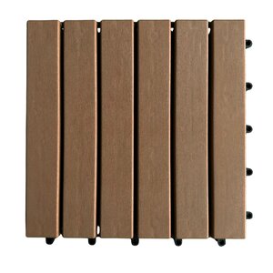 Terrastegel Qlik WPC 6 Latjes 30x30x2,4cm 6st (0,54m²) Teak