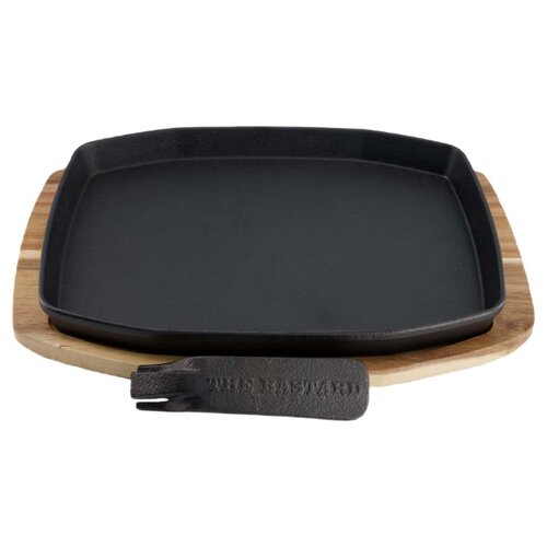 The Bastard Sizzling Plate & Holder Cast Iron 24x32 cm