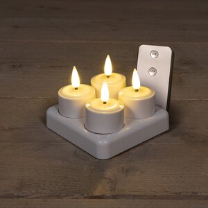 Theelicht 3d lont 5x3.8cm wit 4s - afbeelding 2