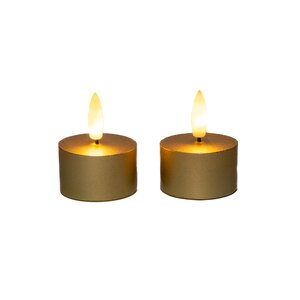 Theelicht 3d vlam d4h5cm goud - afbeelding 1