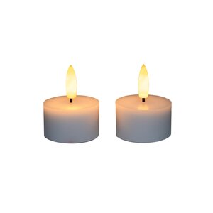 Theelicht 3d vlam d4h5cm wit - afbeelding 1
