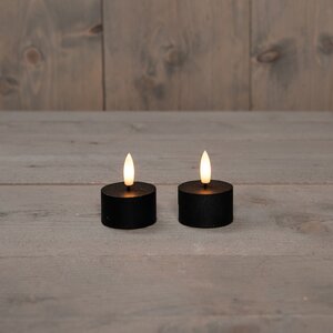 Theelicht 3d vlam d4h5cm zwart - afbeelding 2