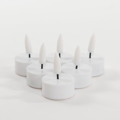 Theelicht 3d vlam led warm wit 6st