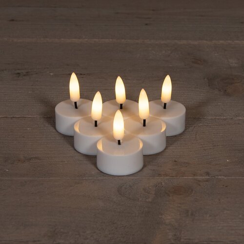 Theelicht 3d vlam led warm wit 6st - afbeelding 2