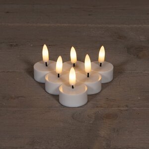 Theelicht 3d vlam led warm wit 6st - afbeelding 2