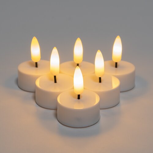 Theelicht 3d vlam led warm wit 6st - afbeelding 3