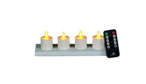 Theelicht oplaadbaar 6x3.8cm wit s4