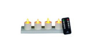 Anna's Collection 4-pack theelicht oplaadbaar - H 6 x D 3.8 cm