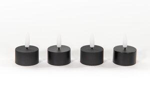Anna's Collection 4-pack Theelicht zwart