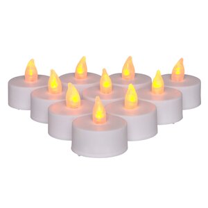 Theelicht vlameffect geel 10st