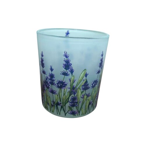 Theelichthouder Glas - D9 x H10cm Lavendel