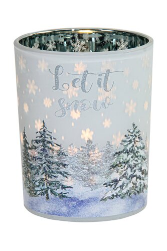 Theelichthouder glas 'Forest' D 9 x H 10 cm