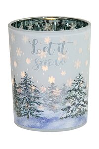 Theelichthouder glas "Forest" D 9 x H 10 cm