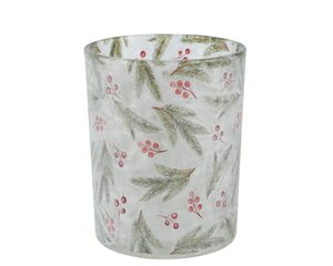 Theelichthouder groen/rood - D 10,0 cm x H 12,5 cm