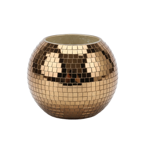 Theelichthouder glasmozaïek D 10 x H 8 cm choco