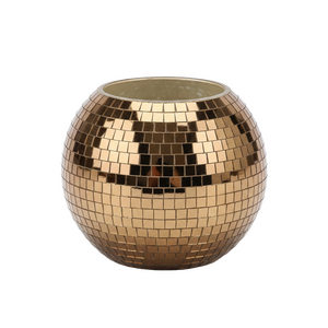 Theelichthouder glasmozaïek D 10 x H 8 cm choco