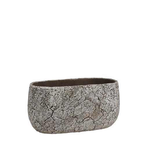 Thomas pot ovaal off white - l24xb14xh12cm