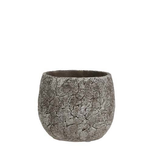 Thomas pot rond off white - h11,5xd13,5cm