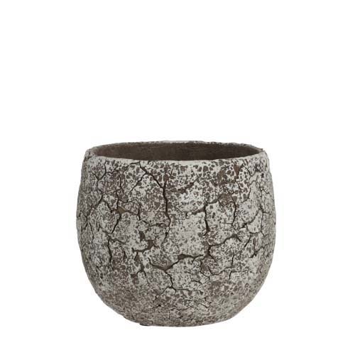 Thomas pot rond off white - h12,5xd15cm