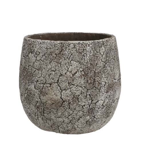 Thomas pot rond off white - h19xd21cm