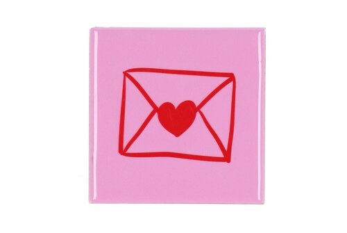 TILE ENVELOPE PINK 10X10X1CM