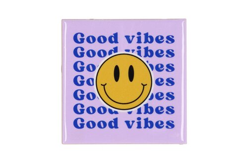 TILE SMILEY YELLOW/ORANGE/PINK 10X10X1CM