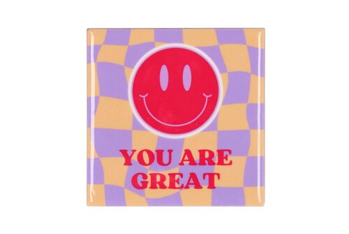 TILE YOU ARE GREAT PURPLE/ORANGE 10X10X1CM