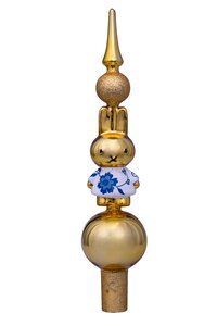 Tree topper glass Miffy w/Delft blue dress H26cm w/box - afbeelding 1