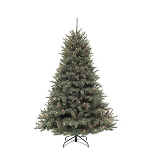 Triumph Tree Forest Frosted kunstkerstboom LED blauw - H 215x D 140 cm - afbeelding 1