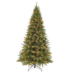 Triumph Tree Kunstkerstboom Forest Frosted slim groen - incl. 304 lampjes - H 230 x Ø 130 cm - afbeelding 1