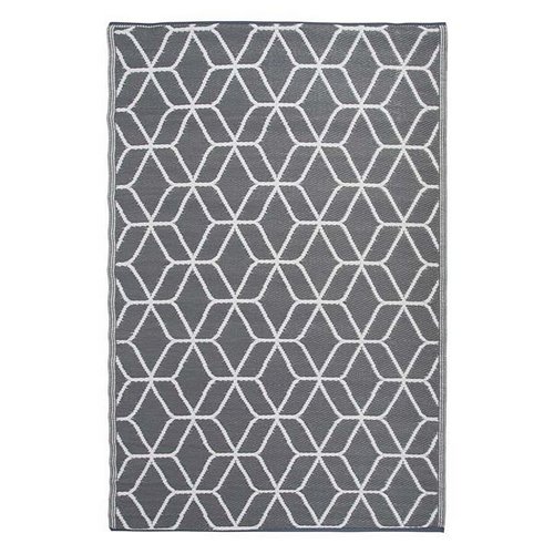Tuintapijt grafisch beige/wit
