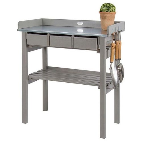 Tuinwerktafel met lades grijs