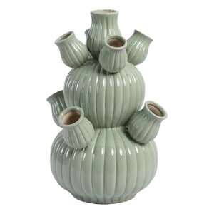 Tulpenvaas groot D 30 x H 40 cm sage green