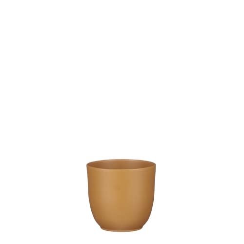 Tusca pot rond bruin mat - h11xd12cm