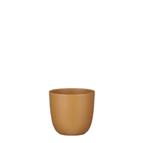 Tusca pot rond bruin mat - h13xd13,5cm
