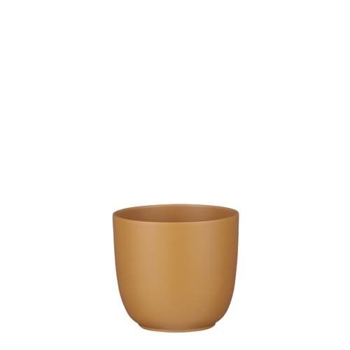 Tusca pot rond bruin mat - h14xd14,5cm