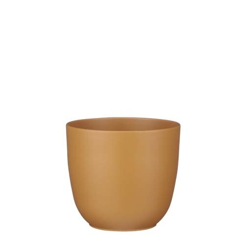 Tusca pot rond bruin mat - h18,5xd19,5cm