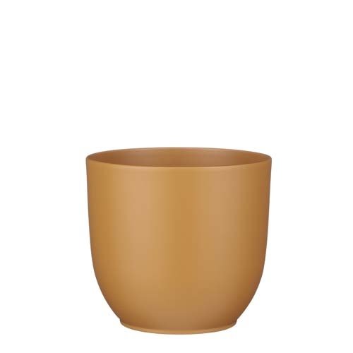 Tusca pot rond bruin mat - h20xd22,5cm