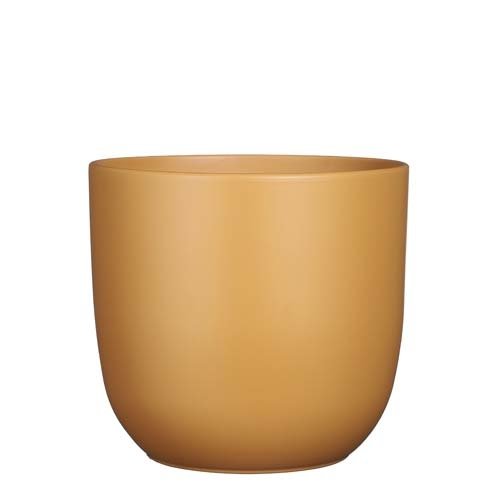 Tusca pot rond bruin mat - h25xd28cm