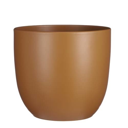 Tusca pot rond bruin mat - h28,5xd31cm