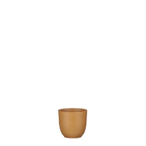 Tusca pot rond bruin mat - h7,5xd8,5cm