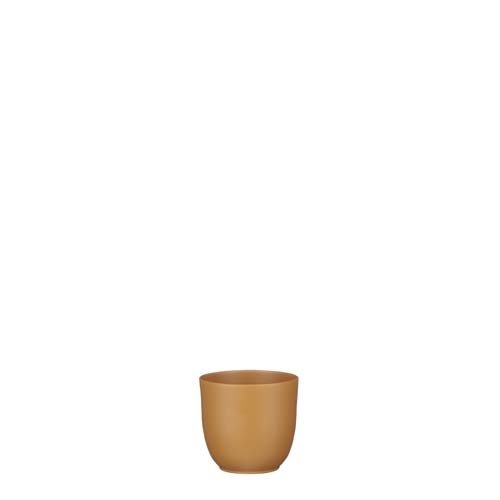 Tusca pot rond bruin mat - h7,5xd8,5cm