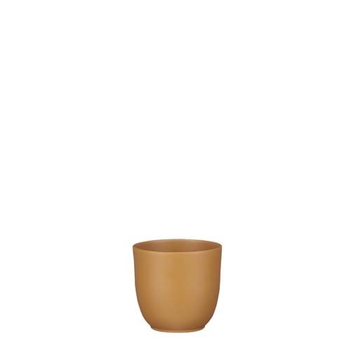 Tusca pot rond bruin mat - h9xd10cm