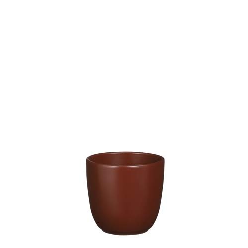 Tusca pot rond d.bruin mat - h13xd13,5cm