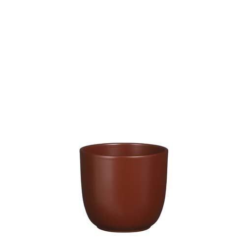 Tusca pot rond d.bruin mat - h14xd14,5cm