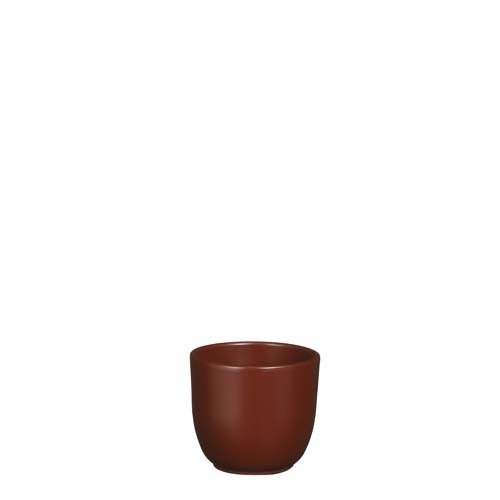 Tusca pot rond d.bruin mat - h9xd10cm