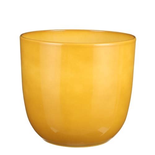 Tusca pot rond oker - h25xd28cm
